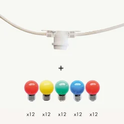 3M France Guirlande Lumineuse Extérieure<Guirlande guinguette Festival E27 - 20m prolongeable - Chromex