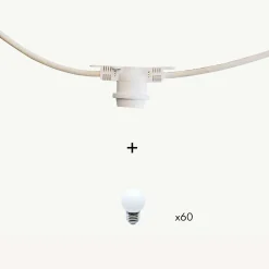 3M France Guirlande Lumineuse Extérieure<Guirlande guinguette Festival E27 - 20m prolongeable - Chromex
