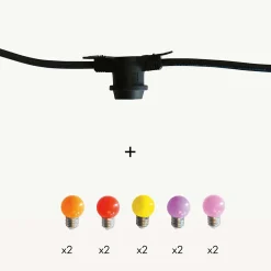 3M France Guirlande Lumineuse Extérieure<Guirlande guinguette Festival E27 - 5m prolongeable - Chromex