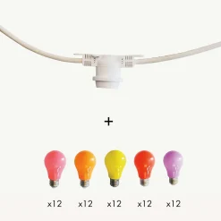 3M France Guirlande Lumineuse Extérieure<Guirlande guinguette Festival E27 - 20m prolongeable - Chromex