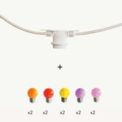 3M France Guirlande Lumineuse Extérieure<Guirlande guinguette Festival E27 - 5m prolongeable - Chromex