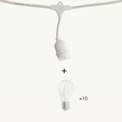 3M France Guirlande Lumineuse Extérieure<Guirlande guinguette Java E27 - 5m prolongeable - Chromex
