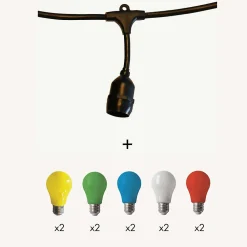 3M France Guirlande guinguette Java E27 - 5m prolongeable - Chromex
