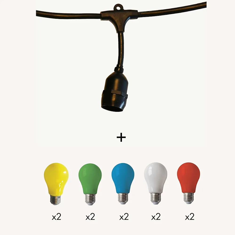 3M France Guirlande guinguette Java E27 - 5m prolongeable - Chromex