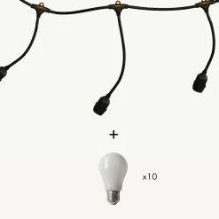 3M France Guirlande Lumineuse Extérieure<Guirlande guinguette Javanaise E27 - 5m prolongeable - Chromex