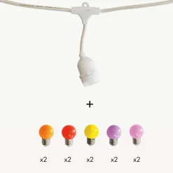 3M France Guirlande Lumineuse Extérieure<Guirlande guinguette Java E27 - 5m prolongeable - Chromex