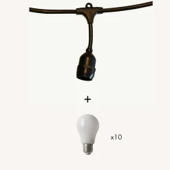 3M France Guirlande Lumineuse Extérieure<Guirlande guinguette Java E27 - 5m prolongeable - Chromex