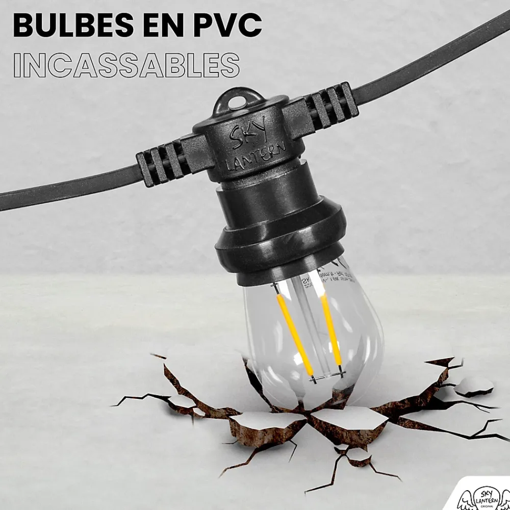 Clearance Skylantern Guirlande Guinguette 30M Filament LED 90 Bulbes