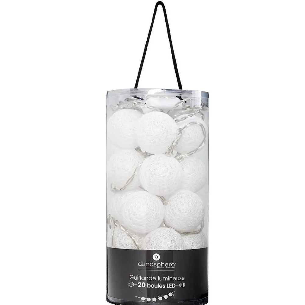 Atmosphera Créateur D'Intérieur Guirlande Lumineuse Intérieure<Guirlande LED 20 boules - blanc L435 cm - Atmosphera
