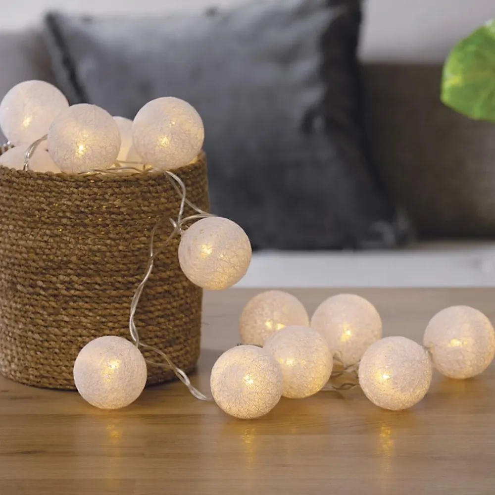 Atmosphera Créateur D'Intérieur Guirlande Lumineuse Intérieure<Guirlande LED 20 boules - blanc L435 cm - Atmosphera