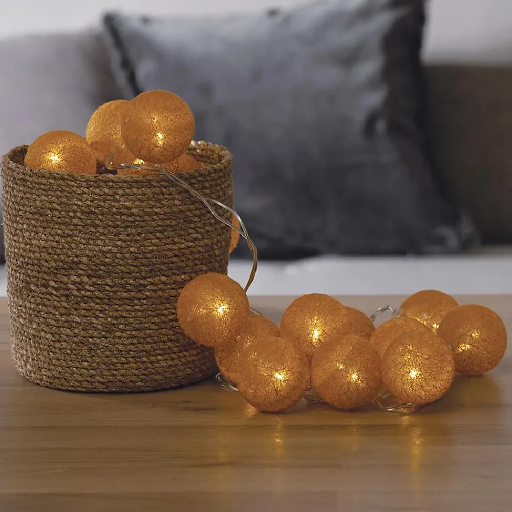 Atmosphera Créateur D'Intérieur Guirlande Lumineuse Intérieure<Guirlande LED 20 boules - jaune ocre L435 cm - Atmosphera