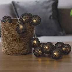 Atmosphera Créateur D'Intérieur Guirlande Lumineuse Intérieure<Guirlande LED 20 boules - noir L435 cm - Atmosphera