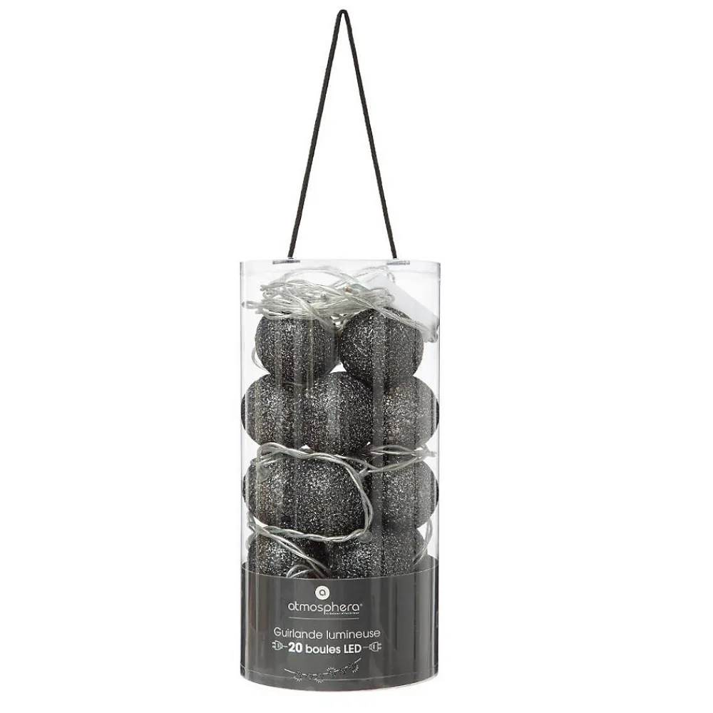 Atmosphera Créateur D'Intérieur Guirlande Lumineuse Intérieure<Guirlande LED 20 boules - noir L435 cm - Atmosphera