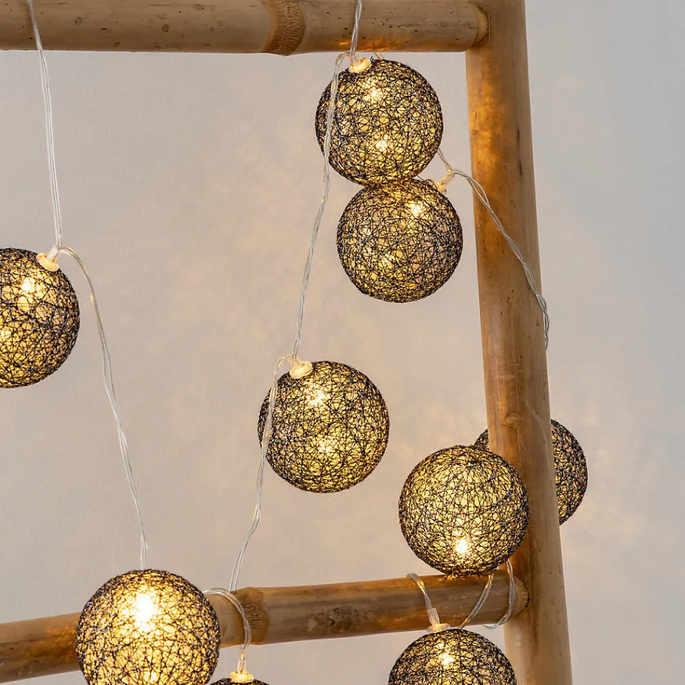 Atmosphera Créateur D'Intérieur Guirlande Lumineuse Intérieure<Guirlande LED 20 boules - noir L435 cm - Atmosphera