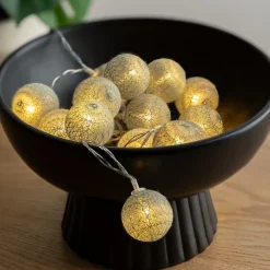 Atmosphera Créateur D'Intérieur Guirlande Lumineuse Intérieure<Guirlande LED à pile - 16 boules - vert céladon - L255 cm - Atmosphera