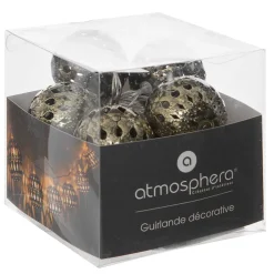 Atmosphera Créateur D'Intérieur Guirlande Lumineuse Intérieure<Guirlande LED à pile Oasis - 10 boules - métal - doré - L165 cm - Atmosphera