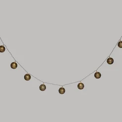 Atmosphera Créateur D'Intérieur Guirlande Lumineuse Intérieure<Guirlande LED à pile Oasis - 10 boules - métal - doré - L165 cm - Atmosphera
