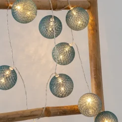 Best Atmosphera Créateur D'Intérieur Guirlande led à pile Tara 10 boules lumineuses L165cm- Blanc- Atmosphera