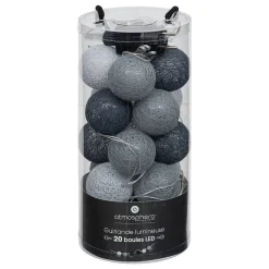 Atmosphera Créateur D'Intérieur Guirlande Lumineuse Intérieure<Guirlande Led secteur Smoky 20 boules D6cm - Atmosphera