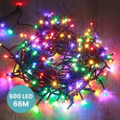 Skylantern Guirlande Lumineuse Intérieure<Guirlande Lumineuse 66m Câble Noir 600 Leds Multicolore