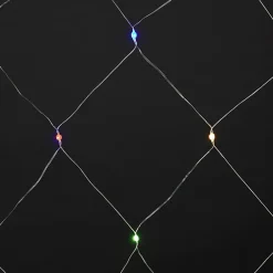 Guirlande lumineuse rideaux intérieur et extérieur 120 LED IP44 9W multicolore L.14m câble transparent