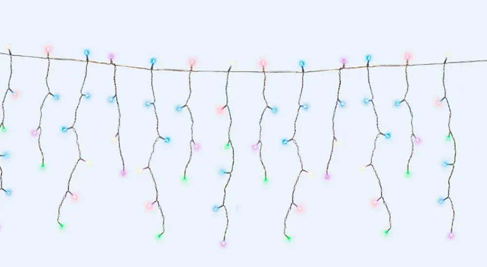 Konstsmide Guirlande Lumineuse Extérieure|Rideau Lumineux<Guirlande lumineuse rideau connectée 100 LED multicolores intérieur et extérieur L.190 cm - 8,4W RGB câble transparent IP44