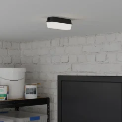 Best GoodHome Hublot Ivens LED intégrée blanc neutre IP44 850lm 8W L.21xl.7xH.7cm noir