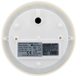Zenitech Applique Murale Extérieure<Hublot rond 60W avec grille IP44 E27 Classe II Blanc -