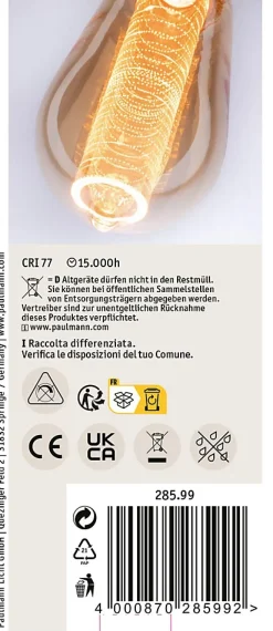Best Paulmann Inner Glow Edition Ampoules LED Ampoule intérieure sphérique E27 230V 2x230lm 2x4W 1800K Doré