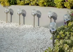 Best Kit 6 spots solaires d'extérieur à piquer ⌀10cm IP44 blanc froid argent