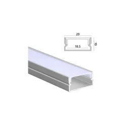 Best Alcapower Kit Profilé Linéaire en Aluminium pour bande LED 220V avec couvercle opaque 2m, 4 capuchons et 4 supports