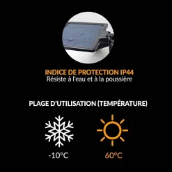Wi-light Projecteur Extérieur|Éclairage Solaire<L450 - Projecteur Solaire Led Double - 400 Lumens - Batterie 4000mah - Ip44 - Extérieur