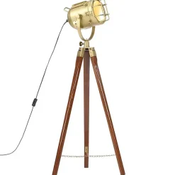Vidaxl Lampadaire Intérieur<Lampadaire - - Bois de manguier massif - 97 cm - E27 - Trépied - Chic