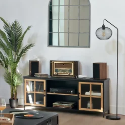 Atmosphera Créateur D'Intérieur Lampadaire Intérieur<Lampadaire arc Emie noir - métal H158 cm - Atmosphera