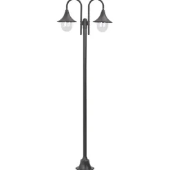 Sale Vidaxl Lampadaire de jardin - - 220 cm - Aluminium - 2 lanternes - Bronze