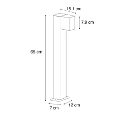 Clearance Qazqa Lampadaire d'extérieur intelligent anthracite 65 cm IP44 avec WiFi GU10 - Baleno