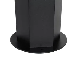 Sale Qazqa Lampadaire d'extérieur noir avec abat-jour fumé hexagonal 50 cm - Danemark
