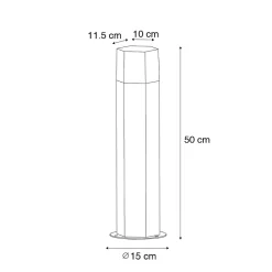 Sale Qazqa Lampadaire d'extérieur noir avec abat-jour fumé hexagonal 50 cm - Danemark