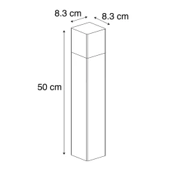 Best Qazqa Lampadaire d'extérieur noir 50 cm IP44 avec verre fumé - Danemark