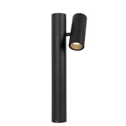 Clearance Qazqa Lampadaire d'extérieur noir 50 cm réglable - Duo