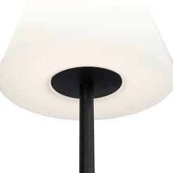Clearance Qazqa Lampadaire d'extérieur noir avec abat-jour blanc IP65 25 cm - Virginia