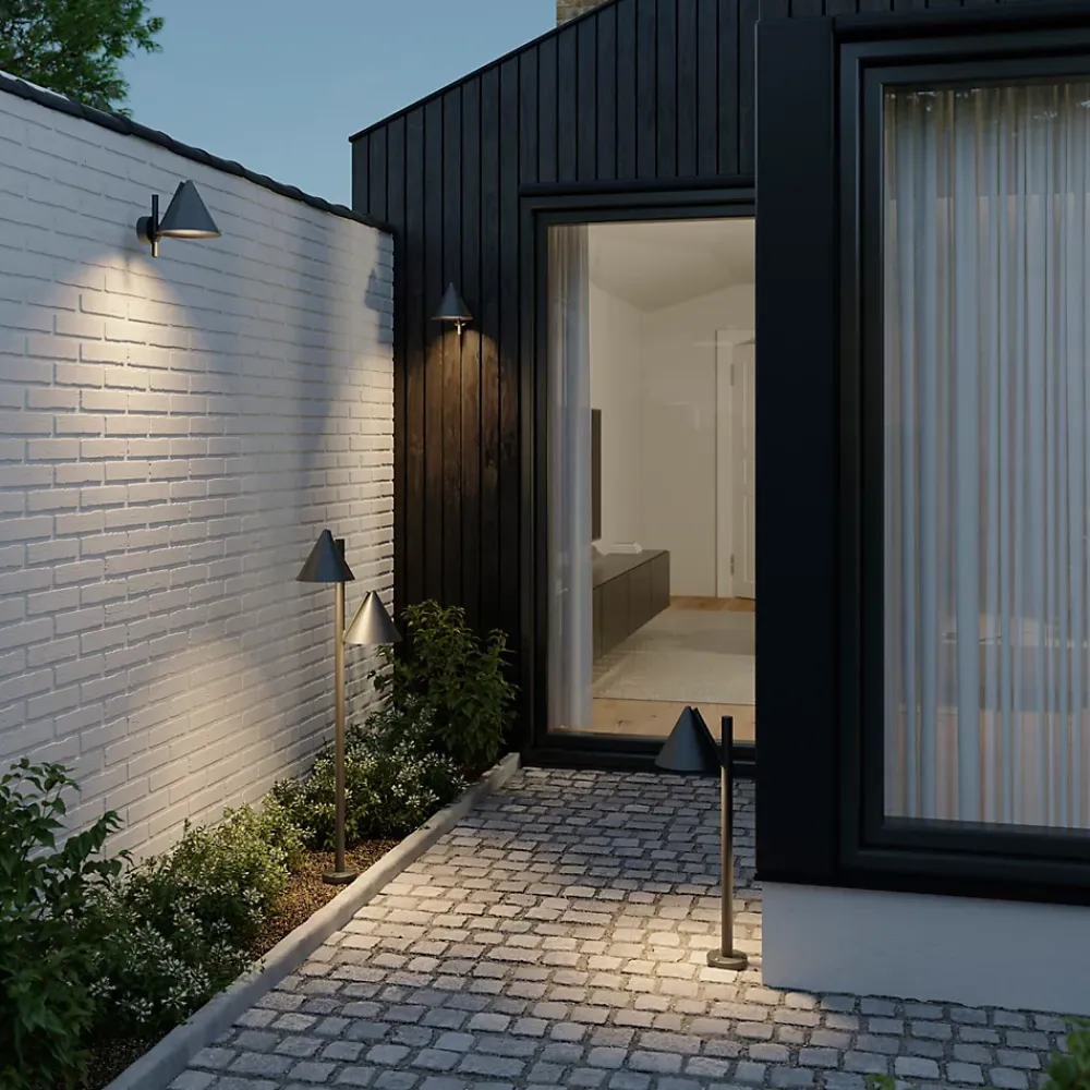Best GoodHome Lampadaire Eriksson taille M LED intégrée 1200lm 17W IP44 noir