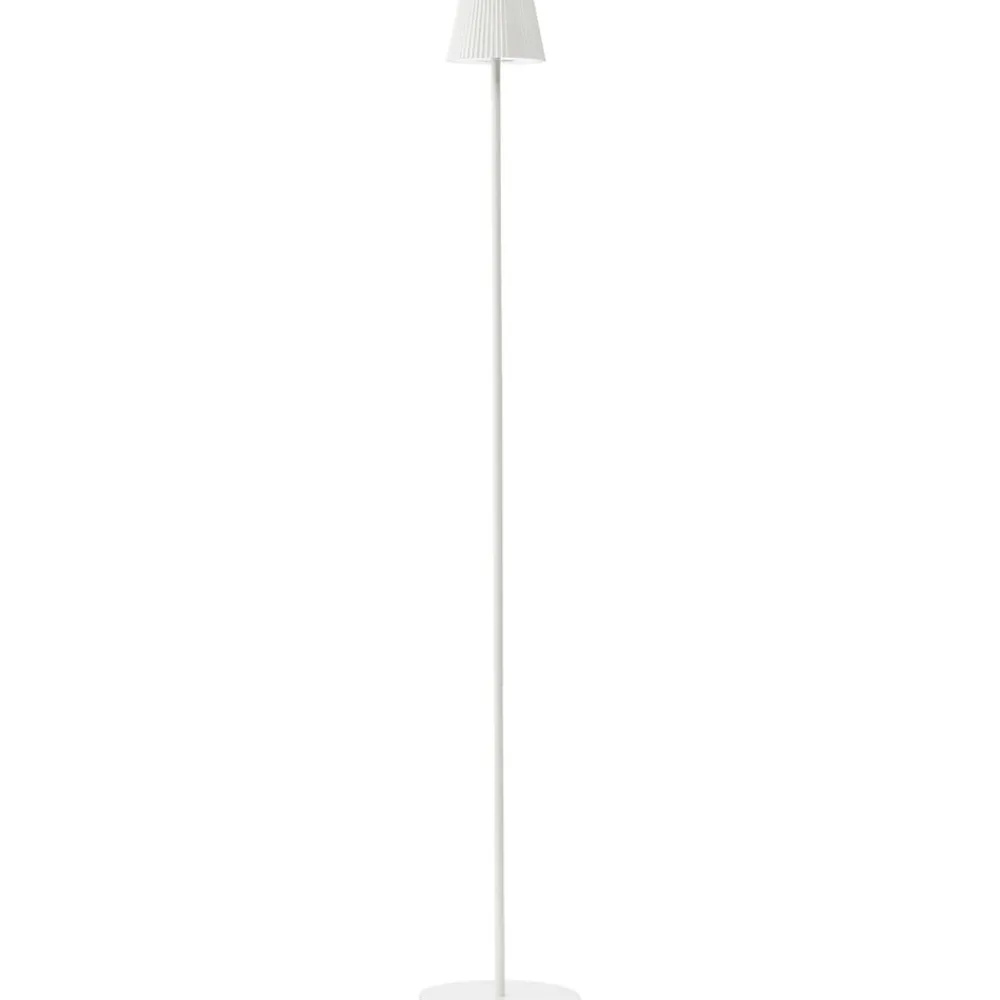 Best Brilliant Lampadaire extérieur MACOBO blanc mat acier inoxydable/acrylique - LED intégrée 3,4W