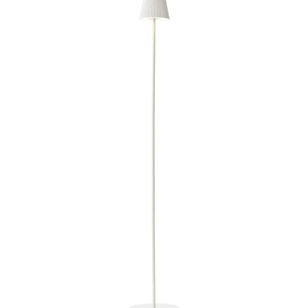 Best Brilliant Lampadaire extérieur MACOBO blanc mat acier inoxydable/acrylique - LED intégrée 3,4W