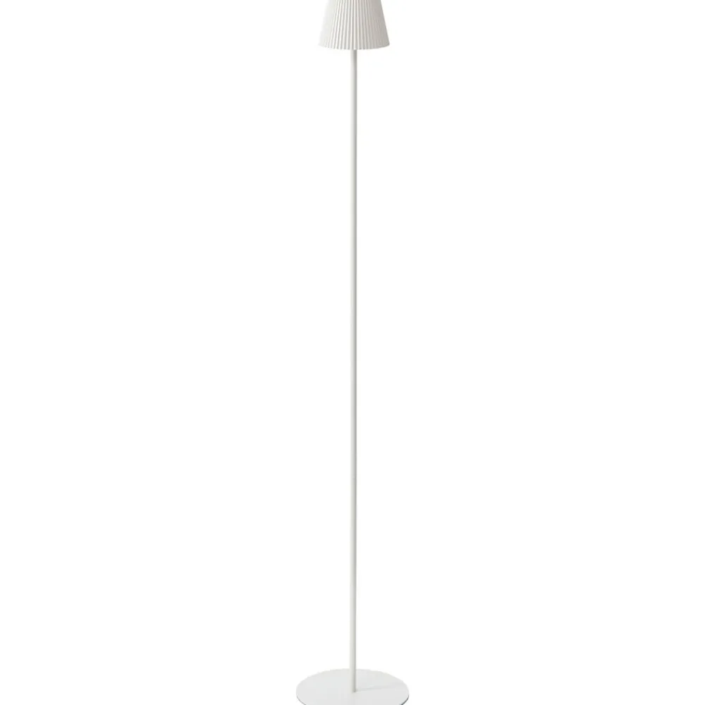 Best Brilliant Lampadaire extérieur MACOBO blanc mat acier inoxydable/acrylique - LED intégrée 3,4W