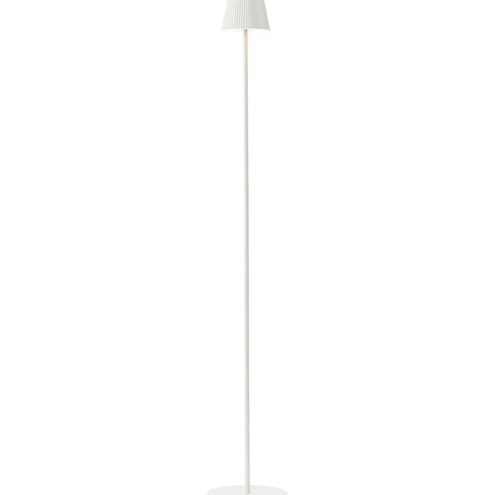 Best Brilliant Lampadaire extérieur MACOBO blanc mat acier inoxydable/acrylique - LED intégrée 3,4W