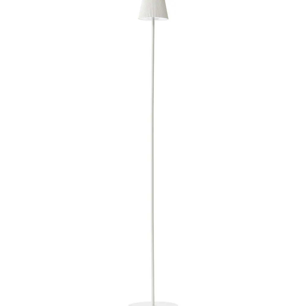 Best Brilliant Lampadaire extérieur MACOBO blanc mat acier inoxydable/acrylique - LED intégrée 3,4W