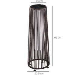 Sale Outsunny Lampadaire LED de jardin style colonial dia. 21,5 x 61H cm résine tressée filaire