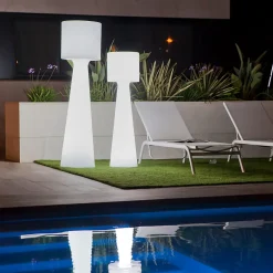 Clearance Lampadaire LED intégré Grace Ø37,5 x H.140 cm blanc New Garden