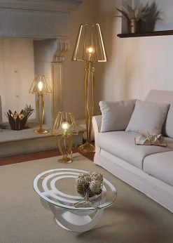 Arti & Mestieri Lampadaire Intérieur<Lampadaire Minerva d38x166 cm en fer de style réticulé avec interrupteur au pied Connexion E27 Fabriqué en Italie Noir